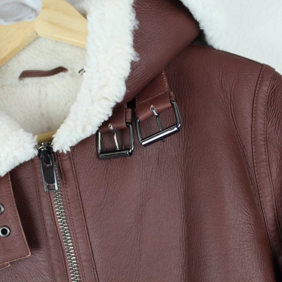 NWT Theory Genuine Shearling Moto Jacket - Picture 8 of 16